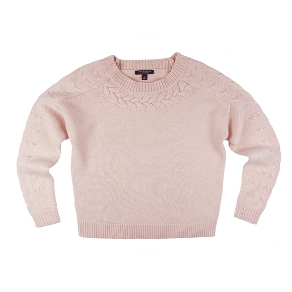Ann Taylor Sweaters - ANN TAYLOR Mauve Wool Crewneck Sweater
